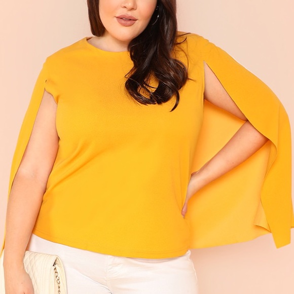 •NEW•3X•Camilla Cape Style Yellow Top NWT - Picture 1 of 8